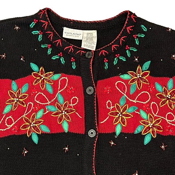 WHITE STAG Christmas Holiday Sweater Cardigan Size 18W/20W - Picture 6 of 10